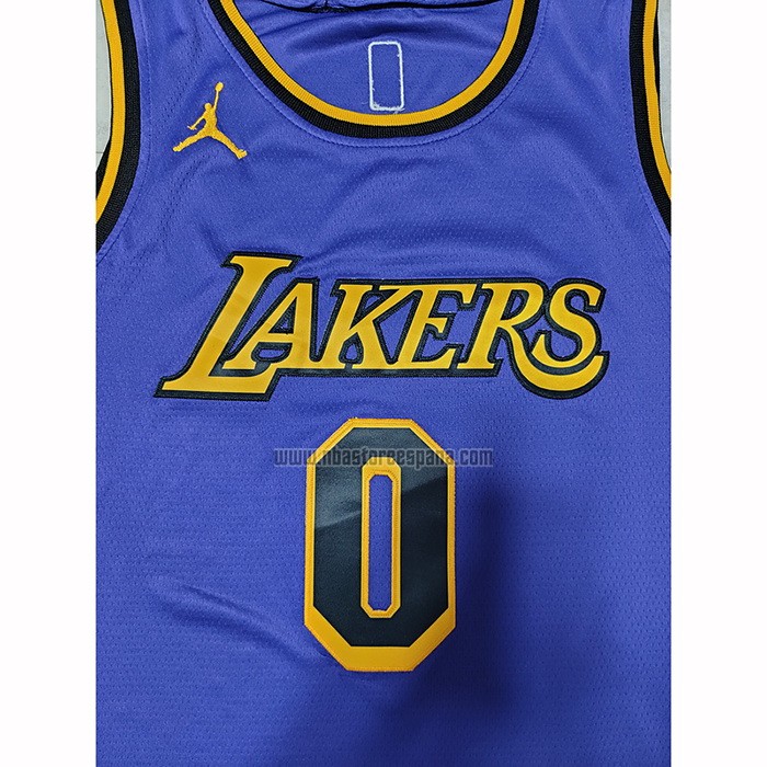 Camiseta Los Angeles Lakers Russell Westbrook NO 0 Statement 2022-23 Violeta